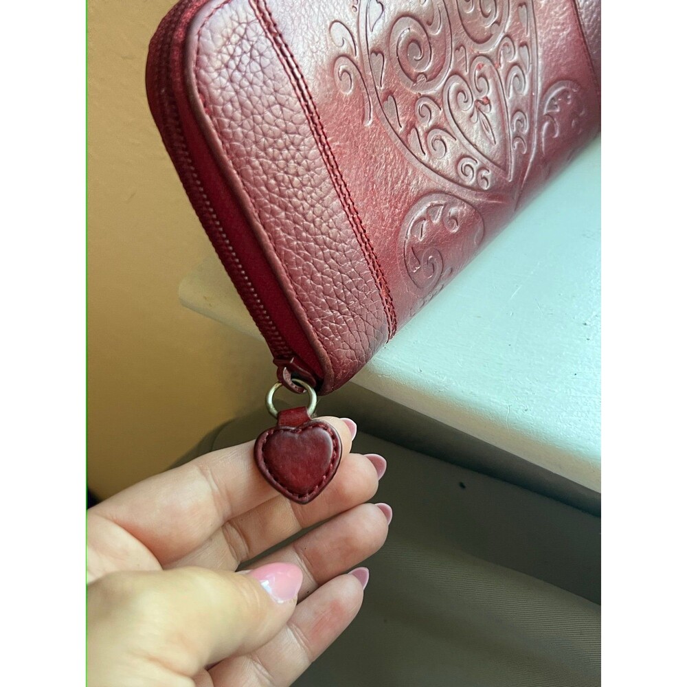 Brighton Large Leather All Around Zip Wallet in Lipstick Red - Picture 4 of 12